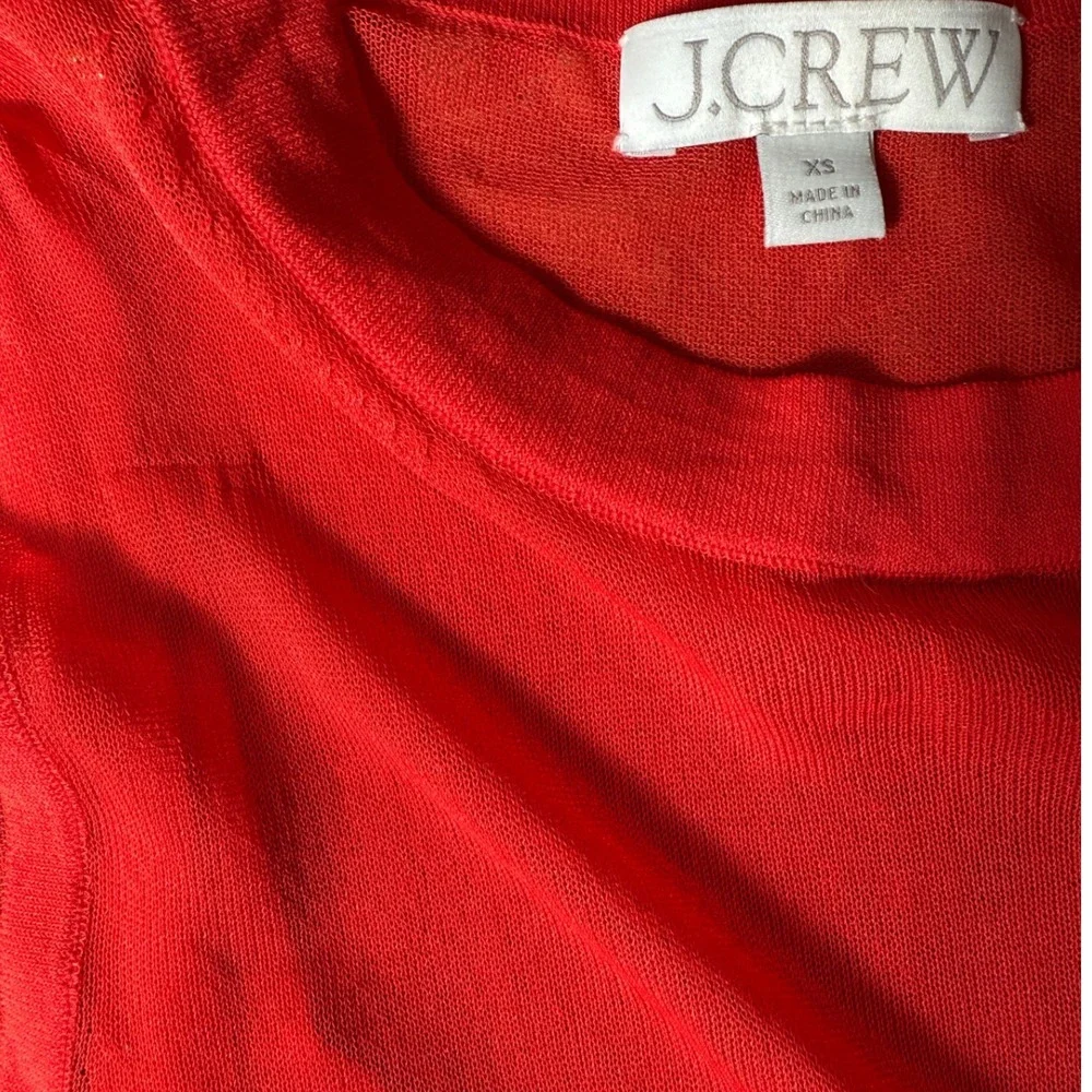 J.Crew‎ Gauzy sweater shell red XS NWT